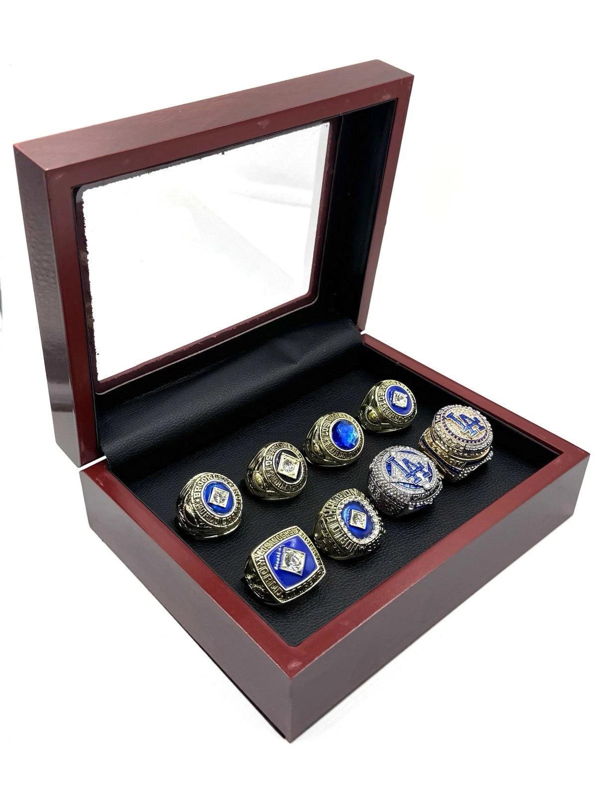 Los Angeles Dodgers World Series Replica Ring Box Set - 8 Rings โพ๐