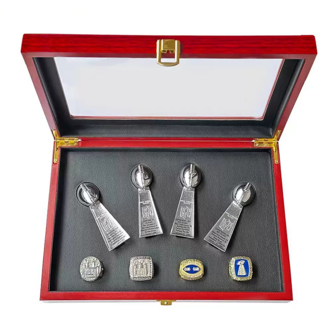 New York Giants Super Bowl Champions Set – Simms, Taylor & Manning Rings + 4 Lombardi Trophies