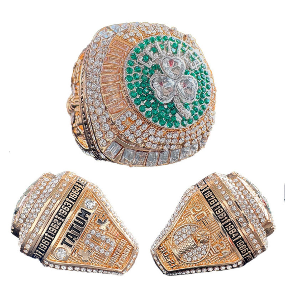 NEW 2024 BOSTON CELTICS NBA CHAMPIONSHIP JASON TATUM REPLICA RING + Rosewood Box