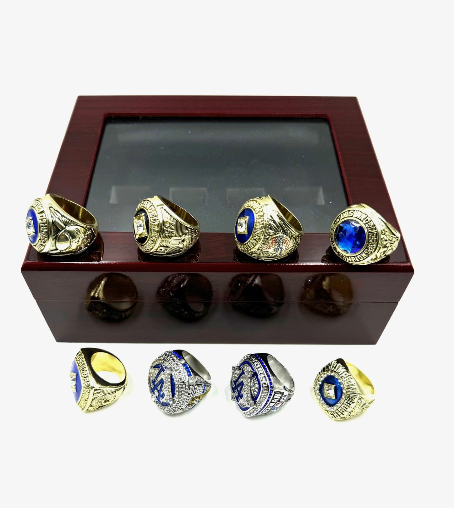 Los Angeles Dodgers World Series Replica Ring Box Set - 8 Rings ⚾💍