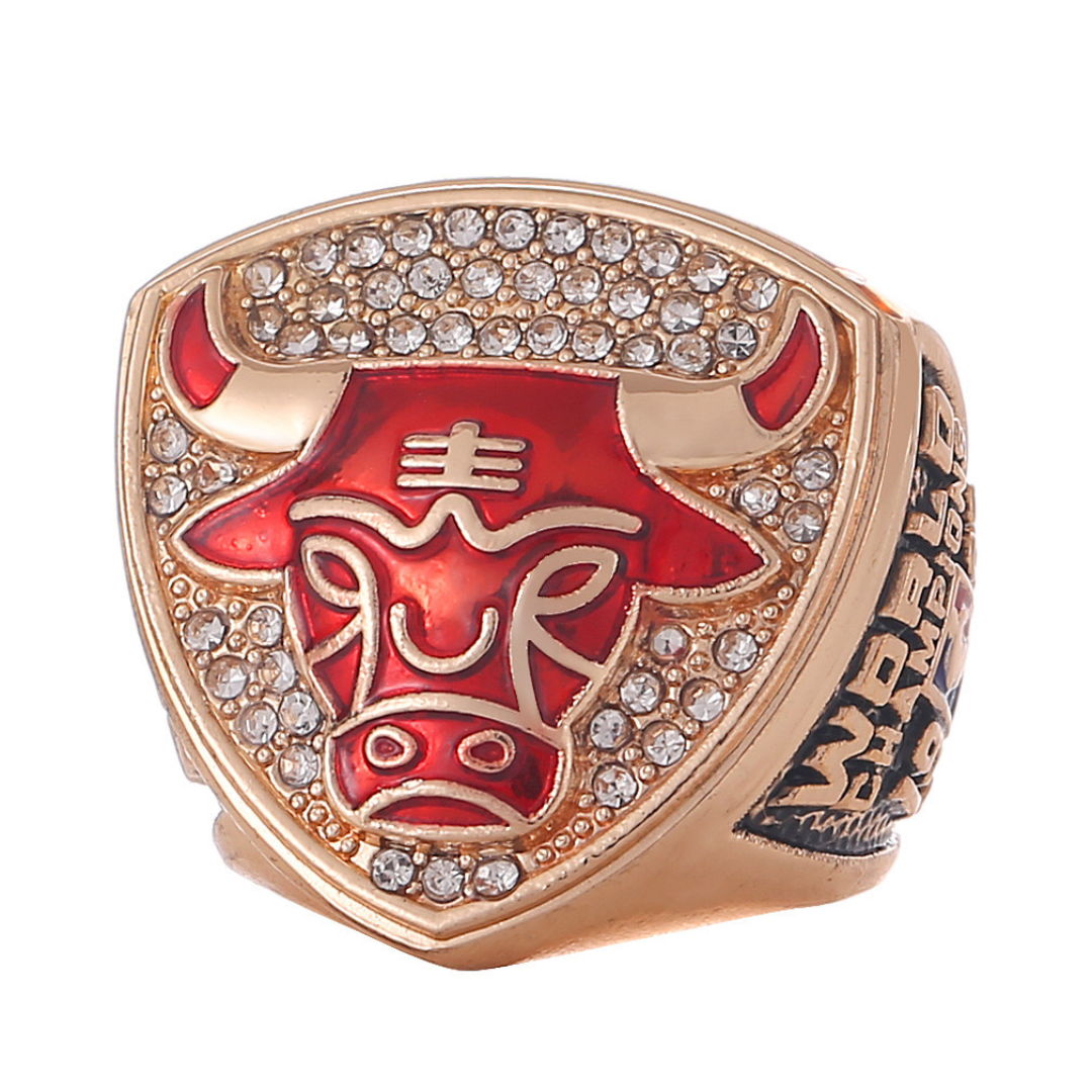 NEW MICHAEL JORDAN NBA CHAMPIONSHIP 6 RING SET CHICAGO BULLS with Rosewood Box