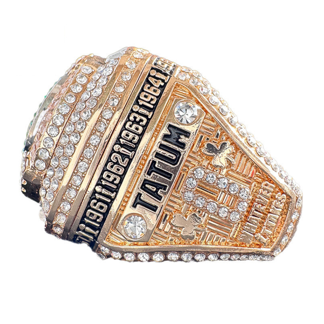 NEW 2024 BOSTON CELTICS NBA CHAMPIONSHIP JASON TATUM REPLICA RING + Rosewood Box