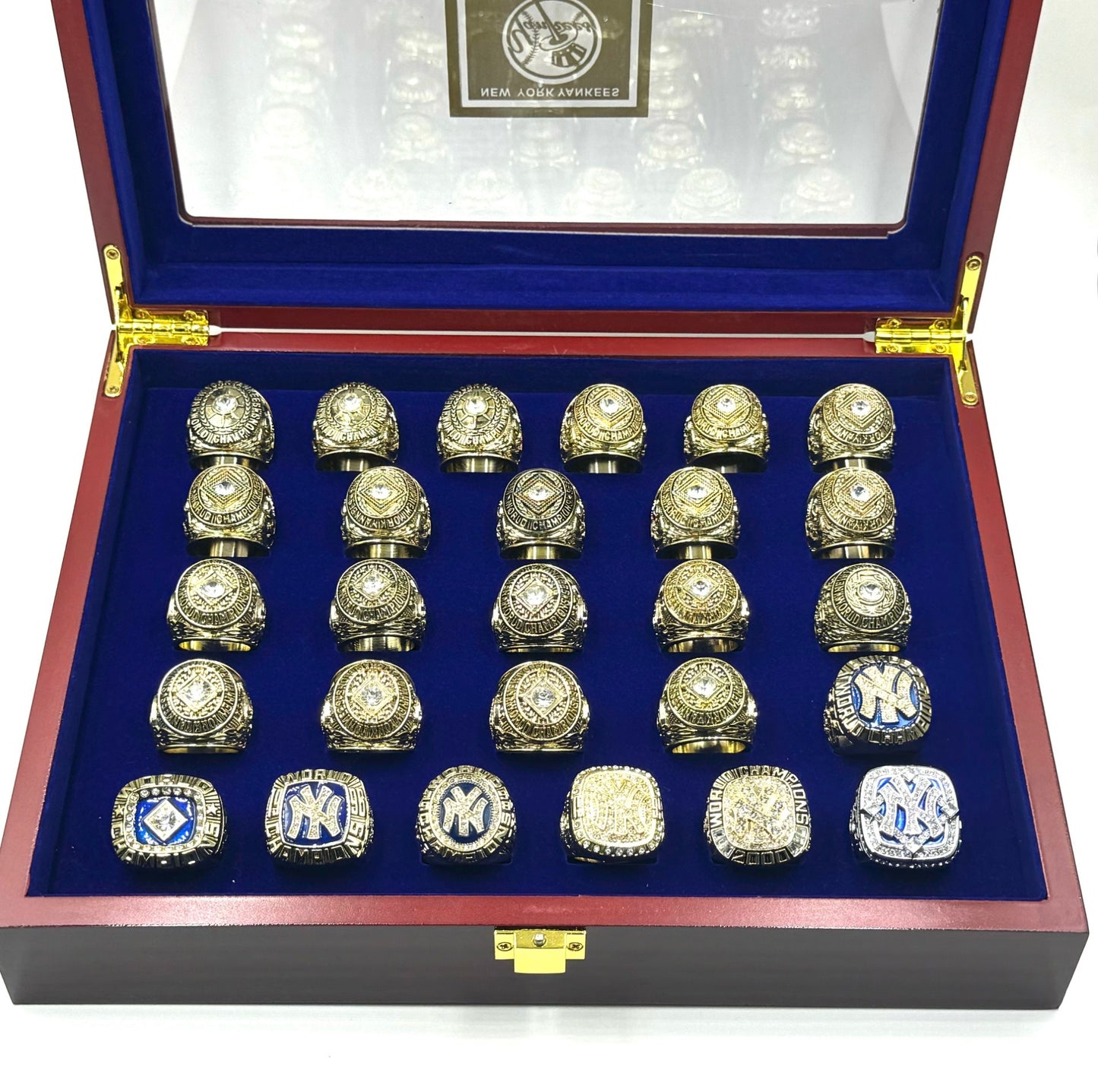 NY YANKEES 27 PIECE MLB WORLD SERIES CHAMPIONSHIP RING COLLECTION SET