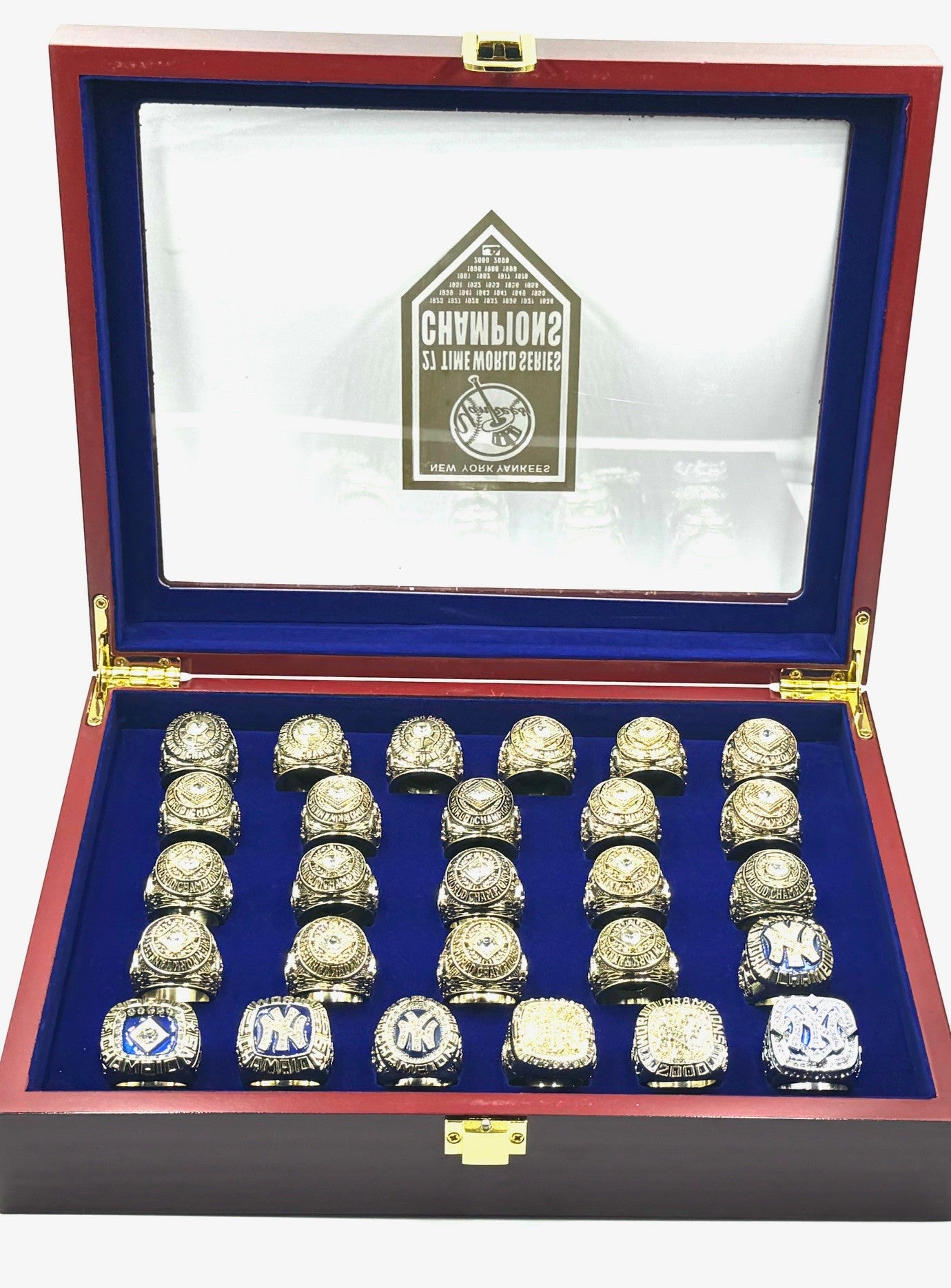 NY YANKEES 27 PIECE MLB WORLD SERIES CHAMPIONSHIP RING COLLECTION SET